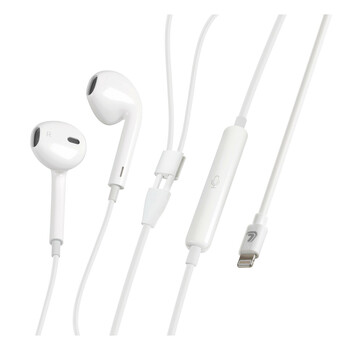 L3868.7/Τ . ΑΚΟΥΣΤΙΚΑ BLUETOOTH ΜΕ ΜΙΚΡΟΦΩΝΟ ΚΑΙ ΚΑΛΩΔΙΟ 120cm ΓΙΑ APPLE (8PIN) ΛΕΥΚΑ LAMPA - 1 TEM.