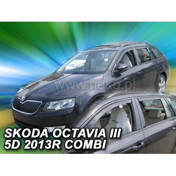 ΑΝΕΜ.SET28340 . SKODA OCTAVIA III 5D COMBI 2013-2020 ΣΕΤ ΑΝΕΜΟΘΡΑΥΣΤΕΣ ΑΥΤΟΚΙΝΗΤΟΥ ΑΠΟ ΕΥΚΑΜΠΤΟ ΦΙΜΕ ΠΛΑΣΤΙΚΟ HEKO - 4 ΤΕΜ.