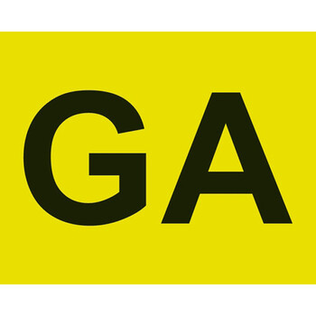 L6535.9 . ΓΡΑΜΜΑΤΑ GA ΣΕ ΚΙΤΡΙΝΟ ΠΛΑΙΣΙΟ
