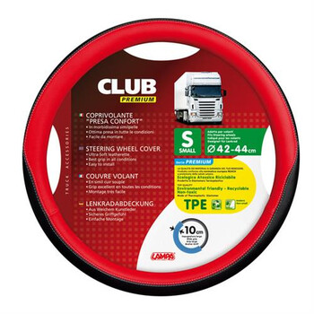 L9891.1 . ΚΑΛΥΜΜΑ ΤΙΜΟΝΙΟΥ ΦΟΡΤΗΓΟΥ CLUB PREMIUM L 46/48 cm ΚΟΚΚΙΝΟ/ΜΑΥΡΟ ΑΠΟ ΑΟΣΜΟ, ΜΗ ΤΟΞΙΚΟ, ΟΙΚΟΛΟΓΙΚΟ ΚΑΙ ΑΝΑΚΥΚΛΩΣΙΜΟ TPE ΘΕΡΜΟΠΛΑΣΤΙΚΟ ΕΛΑΣΤΟΜΕΡΕΣ LAMPA - 1 ΤΕΜ.