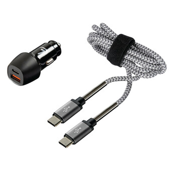 L3871.5/T . ΦΟΡΤΙΣΤΗΣ ΑΝΑΠΤΗΡΑ ΜΕ 2 USB ΚΑΙ ΚΑΛΩΔΙΟ ΦΟΡΤΙΣΗΣΚΑΙΣΥΓΧΡΟΝΙΣΜΟΥ 100cm TYPE-C KIT PRO 18W 12/24V