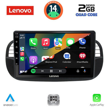 LENOVO LVD 2130BL_CPA (9inc) MULTIMEDIA TABLET for FIAT 500 mod. 2007-2015 (BLACK)