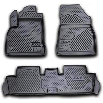 CARPGT00023/NV . PEUGEOT 3008 05/2009-2016 ΜΑΡΚΕ ΠΑΤΑΚΙΑ ΣΕ ΣΚΑΦΗ TPE ΛΑΣΤΙΧΟ ΣΕ ΜΑΥΡΟ ΧΡΩΜΑ NOVLINE - 3 ΤΕΜ.