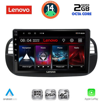 LENOVO LVF 5130BL_CPA (9inc) MULTIMEDIA TABLET for FIAT 500 mod. 2007-2015 (BLACK)