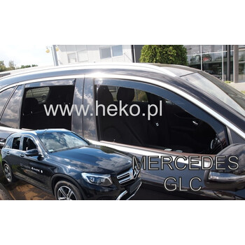 ΑΝΕΜ.SET23299 . MERCEDES GLC X253 5D 2016+   ΣΕΤ ΑΝΕΜΟΘΡΑΥΣΤΕΣ ΑΥΤΟΚΙΝΗΤΟΥ ΑΠΟ ΕΥΚΑΜΠΤΟ ΦΙΜΕ ΠΛΑΣΤΙΚΟ HEKO - 4 ΤΕΜ.
