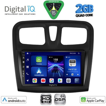 DIGITAL IQ BXC 3108SQ_CPAA (9inc) MULTIMEDIA TABLET for DACIA LOGAN – SANDERO mod. 2012-2019