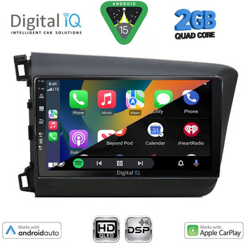 DIGITAL IQ BXC 31904D_CPAA (9inc) MULTIMEDIA TABLET for HONDA CIVIC 4Doors mod. 2012-2016