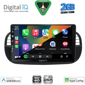 DIGITAL IQ BXC 3130BL_CPAA (9inc) MULTIMEDIA TABLET for FIAT 500 mod. 2007-2015 (BLACK)