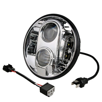 WHL101/MT . ΦΑΝΑΡΙ ΣΤΡΟΓΓΥΛΟ 7 ΙΝΤΣΩΝ ME 8LED CREE (XML-10W) 9-36V 6000-6500K CHROME