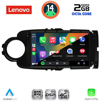 LENOVO LVF 5737BL_CPA (9inc) MULTIMEDIA TABLET for TOYOTA YARIS mod. 2011-2015 (BLACK)