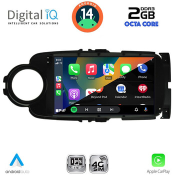DIGITAL IQ RTG 4737BL_CPA (9inc) MULTIMEDIA TABLET for TOYOTA YARIS mod. 2011-2015 (BLACK)