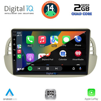 DIGITAL IQ RSB 1130BG_CPA (9inc) MULTIMEDIA TABLET for FIAT 500 mod. 2007-2015 (BEIGE)