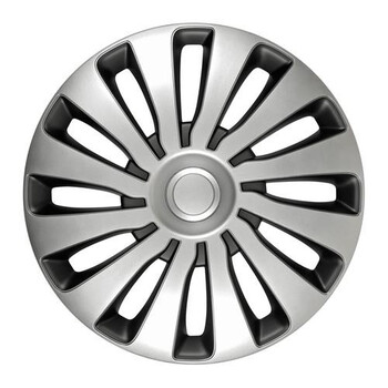 L3165.7 . ΤΑΣΙ 15 INCH SEPANG SILVER/BLACK ΑΣΗΜΙ/ΜΑΥΡΟ 4ΤΕΜ.