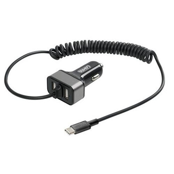 L3885.2/T . ΑΝΤΑΠΤΟΡΑΣ ΑΝΑΠΤΗΡΑ SILVER LINE 12/24V - 6000mA (2 USB ΚΑΙ ΚΑΛΩΔΙΟ ΦΟΡΤΙΣΗΣ TYPE C) - 150 cm 