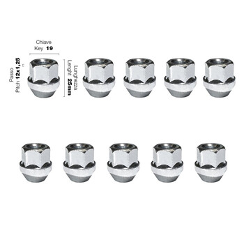 SRDR/3-10 . ΠΑΞΙΜΑΔΙ ΚΩΝΙΚΟ 12χ1,25 (25mm) (19) 10ΤΕΜ.