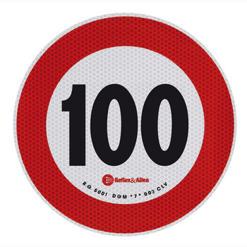 L9844.4 . ΣΗΜΑ ΤΑΧΥΤΗΤΑΣ ΧΙΛΙΟΜΕΤΡΩΝ 100km/h ΑΥΤΟΚΟΛΛΗΤΟ