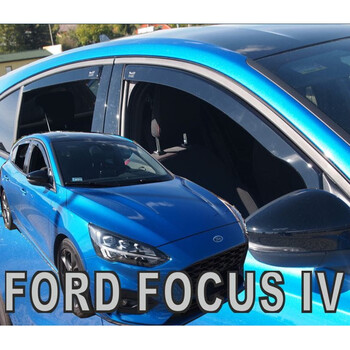 ΑΝΕΜ.SET15330 . FORD FOCUS MK4 5D HB 2018+ ΣΕΤ ΑΝΕΜΟΘΡΑΥΣΤΕΣ ΑΥΤΟΚΙΝΗΤΟΥ ΑΠΟ ΕΥΚΑΜΠΤΟ ΦΙΜΕ ΠΛΑΣΤΙΚΟ HEKO - 4 ΤΕΜ.