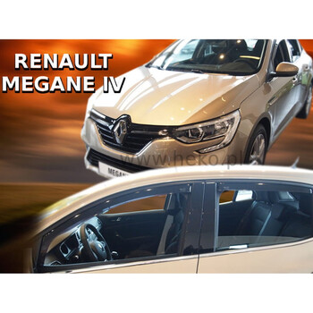 ΑΝΕΜ.SET27196 . RENAULT MEGANE 5D 2016+ ΣΕΤ ΑΝΕΜΟΘΡΑΥΣΤΕΣ ΑΥΤΟΚΙΝΗΤΟΥ ΑΠΟ ΕΥΚΑΜΠΤΟ ΦΙΜΕ ΠΛΑΣΤΙΚΟ HEKO - 4 ΤΕΜ.