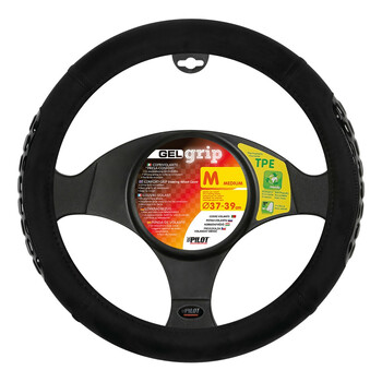 L3294.9 . ΚΑΛΥΜΜΑ ΤΙΜΟΝΙΟΥ GEL GRIP (M) 37/39cm ΜΙΚΡΟΙΝΕΣ/ΤΖΕΛ ΜΑΥΡΟ ΑΟΣΜΟ ECO-FRIENDLY