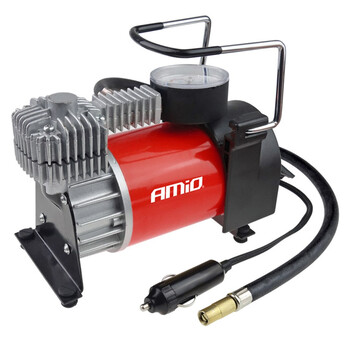 01135/AM . ΚΟΜΠΡΕΣΕΡ ΑΕΡΑ ΜΕΤΑΛΛΙΚΟ 12V 10BAR-150PSI-35L/min ΜΕ ΘΗΚΗ/ΜΑΝΟΜΕΤΡΟ/ΦΙΣ ΑΝΑΠΤΗΡΑ/3 ΑΝΤΑΠΤΟΡΕΣ/ΚΑΛΩΔΙΟ 300 cm AMiO - 1 ΤΕΜ.