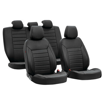 L5466.5 . ΚΑΛΥΜΜΑΤΑ ΚΑΘΙΣΜΑΤΩΝ LUXURY LEATHERETTE ΔΕΡΜΑΤΙΝΗ ΑΦΡΩΔΕΣ ΜΑΥΡΟ -4 ΤΕΜ