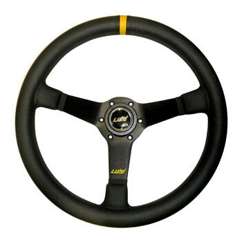 ΤΙΜ.41012/01/LU . ΤΙΜΟΝΙ MIRAGE CORSA 350mm ΒΑΘΟΣ 75mm ΔΕΡΜΑΤΙΝΟ ΜΑΥΡΟ LUISI