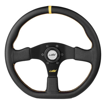 ΤΙΜ.41612/01/LU . ΤΙΜΟΝΙ STEALTH CORSA 355mm ΤΡΙΑΚΤΙΝΟ ΔΕΡΜΑΤΙΝΟ ΜΑΥΡΟ LUISI