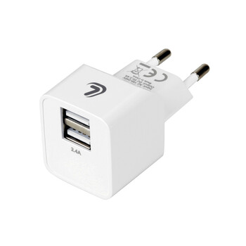 L3869.0/Τ . ΦΟΡΤΙΣΤΗΣ ME OIKIAKH ΠΡΙΖΑ 220/240V 12W 2400mA ΜΕ 2 ΘΥΡΕΣ USB (A+A) LAMPA - 1 ΤΕΜ