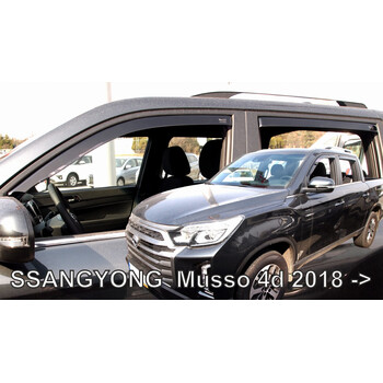 ΑΝΕΜ.SET28921 . SSANGYONG MUSSO 4D 2018+  ΣΕΤ ΑΝΕΜΟΘΡΑΥΣΤΕΣ ΑΥΤΟΚΙΝΗΤΟΥ ΑΠΟ ΕΥΚΑΜΠΤΟ ΦΙΜΕ ΠΛΑΣΤΙΚΟ HEKO - 4 ΤΕΜ.