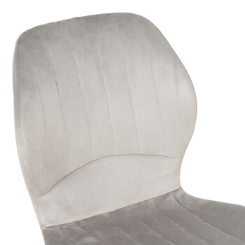 Καρέκλα Jelour pakoworld βελούδο σε γκρι απόχρωση-πόδια μαύρα μεταλλικά 46.5x60x84εκ 4 τμχ