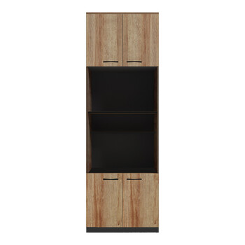 Ντουλάπα κουζίνας Rowan pakoworld σε ανθρακί-oak απόχρωση 60x42x182εκ