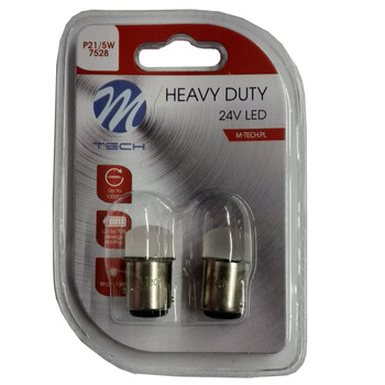 LB938R/MT . P21/5W 24V BAY15d 9xSMD3014 LED ΚΟΚΚΙΝΟ HEAVY-DUTY BLISTER M-TECH - 2 ΤΕΜ.