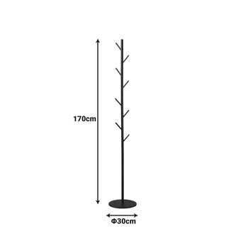 Καλόγερος Tebera pakoworld μέταλλο σε μαύρη απόχρωση Φ30x170εκ