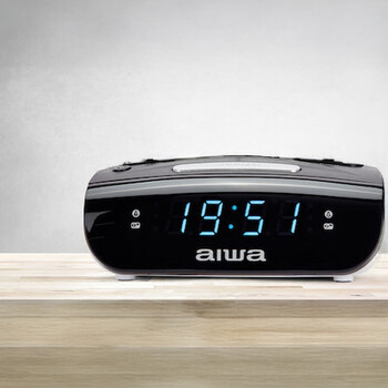 AIWA ALARM CLOCK WITH RADIO AM/FM BLACK