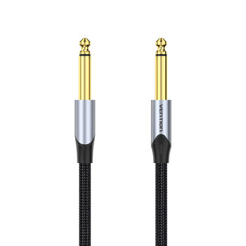 VENTION Cotton Braided 6.5mm Male to Male Audio Cable 3M Gray Aluminum Alloy Type (BASHI) (VENBASHI)