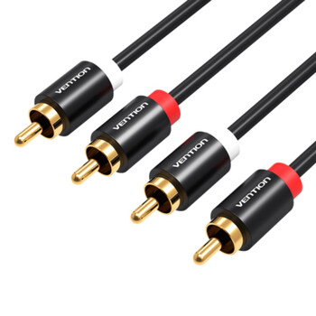 VENTION 2RCA Male to Male Audio Cable 3M Black Metal Type (VAB-R06-B300) (VENVAB-R06-B300)