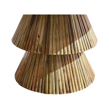 Τραπέζι σαλονιού Havai pakoworld μασίφ ξύλο mango σε φυσική απόχρωση κ λευκή επιφάνεια μαρμάρου Φ80x45εκ