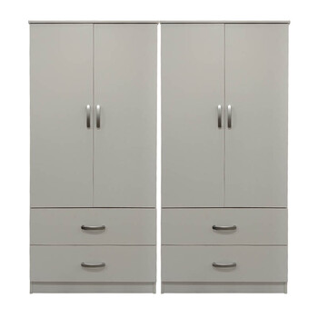 Ντουλάπα τετράφυλλη με συρτάρια Lego pakoworld λευκή 160x42x180εκ