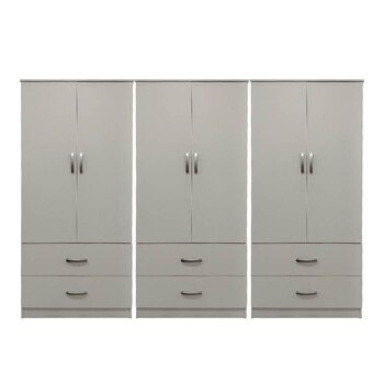 Ντουλάπα εξάφυλλη με συρτάρια Lego pakoworld λευκή 240x42x180εκ