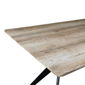 Τραπέζι Ezali pakoworld sonoma mdf με μαύρα μεταλλικά πόδια 160x90x75εκ