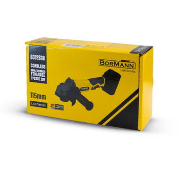 BORMANN Lite   BCD2630   ΓΩΝΙΑΚΟΣ ΤΡΟΧΟΣ 20V,Li-Ion,Φ125mm,8500rpm,1x 3Ah,ΤΣΑΝΤΑ