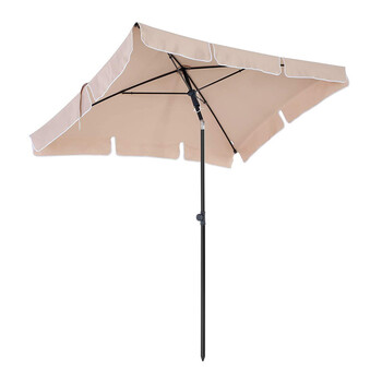 Ομπρέλα Δαπέδου από Ατσάλι 200 x 125 x 240 cm Χρώματος Taupe Songmics GPU25BR