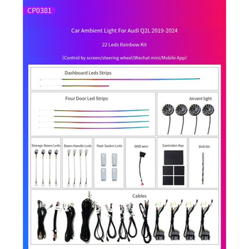 Ατμοσφαιρικός Φωτισμός bmw X3/x4 (F25/f26) oem Ambient Light Full kit l-al-Cp1466