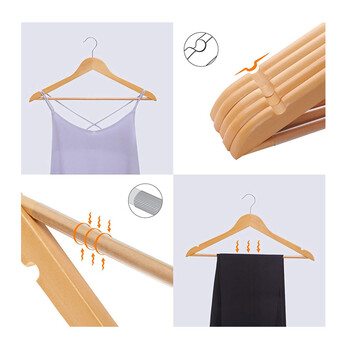 Σετ Ξύλινες Κρεμάστρες Ρούχων 10 τμχ Songmics CRW001-10