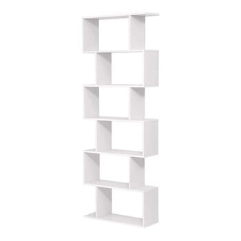 Ξύλινη Βιβλιοθήκη με 6 Ράφια 70 x 24 x 190.5 cm Χρώματος Λευκό VASAGLE LBC61WT