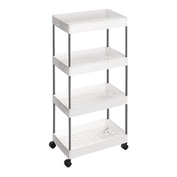 Μεταλλικό Τρόλεϊ Κουζίνας με 4 Ράφια 40 x 22 x 86 cm Songmics KSC10WT