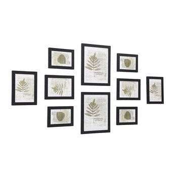 Σετ 10 Ξύλινες Κορνίζες σε Διαφορετικές Διαστάσεις Χρώματος Μαύρο Songmics RPF310H