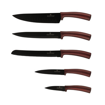 Σετ Μαχαίρια με Μαγνητική Βάση 6 τμχ Χρώματος Μπορντό Edenberg EB-964