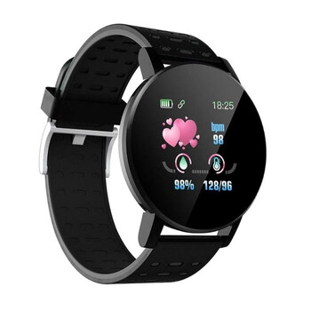 Smartwatch 119 Plus με Μετρητή Καρδιακών Παλμών Χρώματος Μαύρο SPM SB119-Black