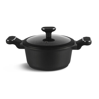 Σετ Μαγειρικών Σκευών με Αντικολλητική Κεραμική Μαρμάρινη Επίστρωση και Γυάλινα Καπάκια 10 τμχ Edenberg EB-5631